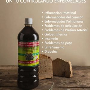 Jugo de Maguey asado y sábila con 10 plantas medicinales